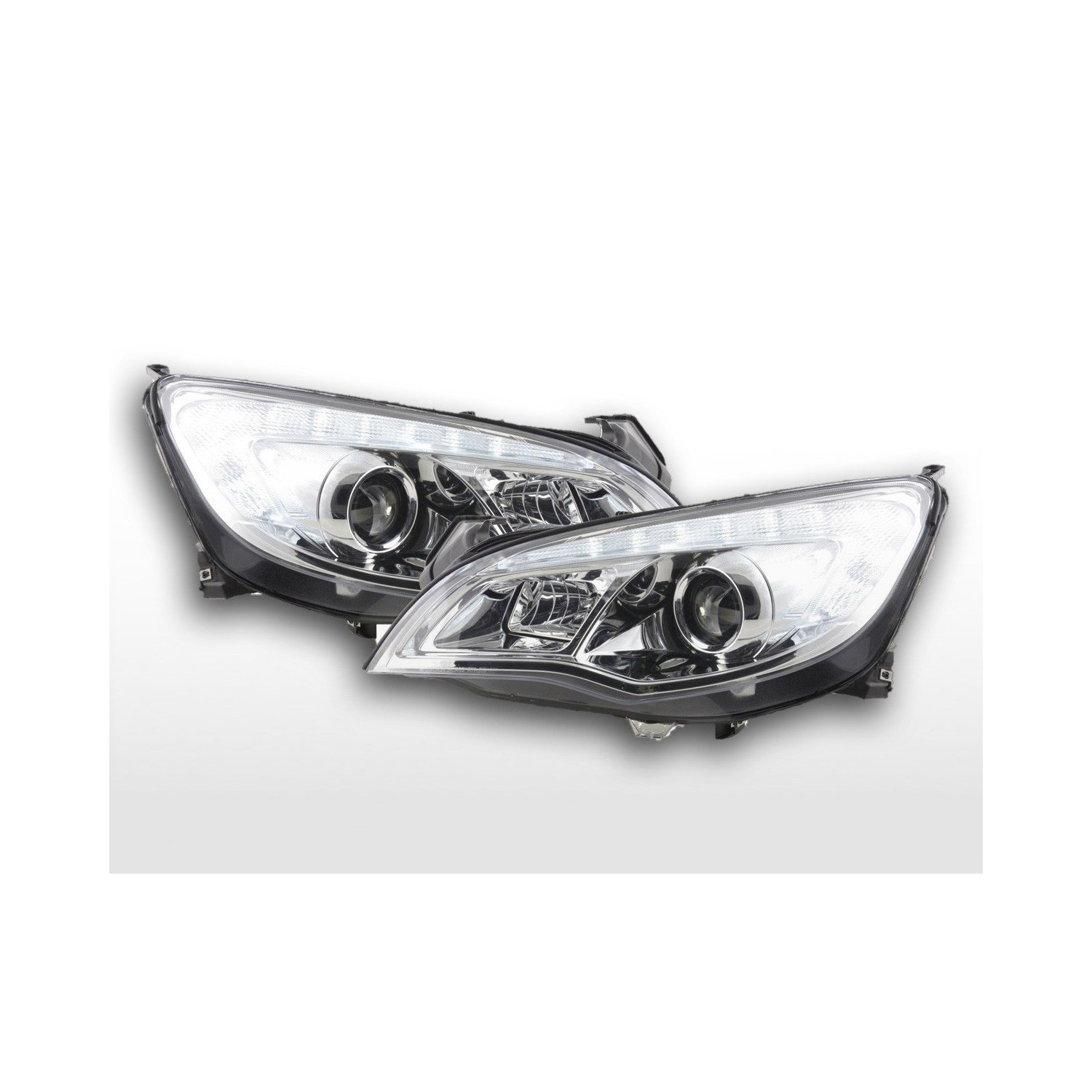 Headlight set Opel Astra J 5 door 2009 2012 chrome with engine