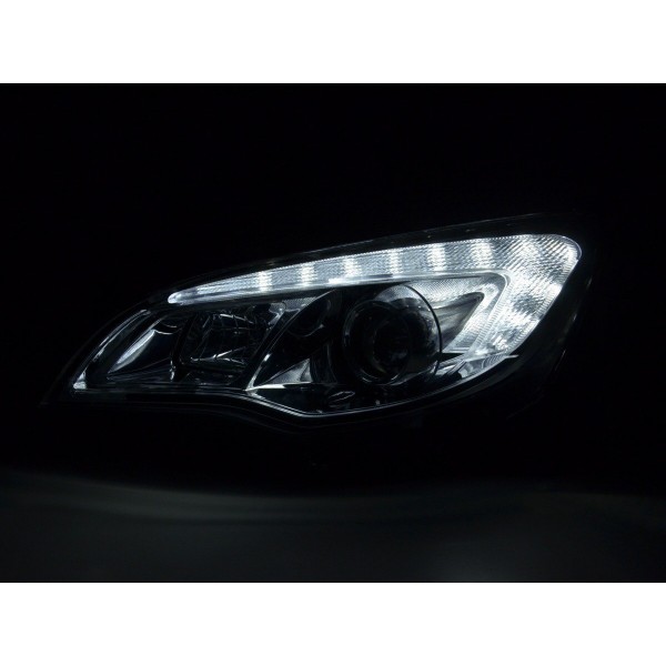 Headlight set Opel Astra J 5 door 2009 2012 chrome with engine