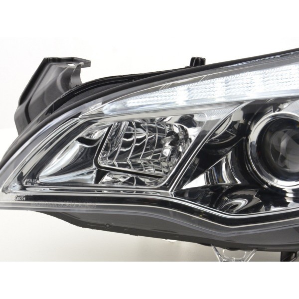 Headlight set Opel Astra J 5 door 2009 2012 chrome with engine