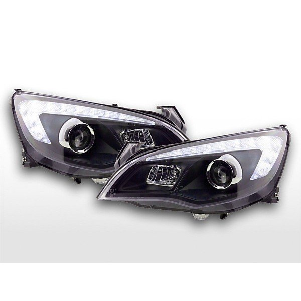 Headlight set Opel Astra J 5 door 2009 2012 black with engine