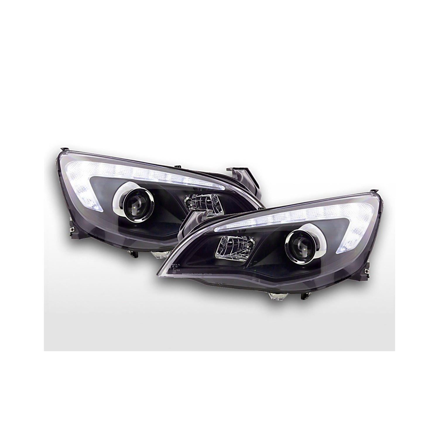Headlight set Opel Astra J 5 door 2009 2012 black with engine