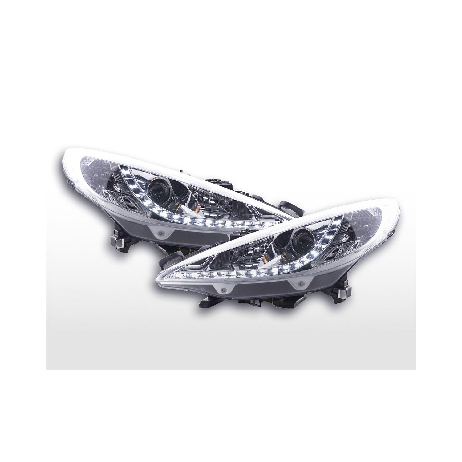 Daylight headlights LED daytime running lights Peugeot 207 06 chrome