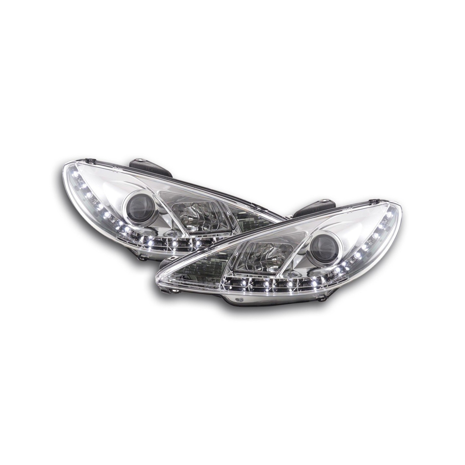Daylight headlight LED DRL look Peugeot 206 98 07 chrome