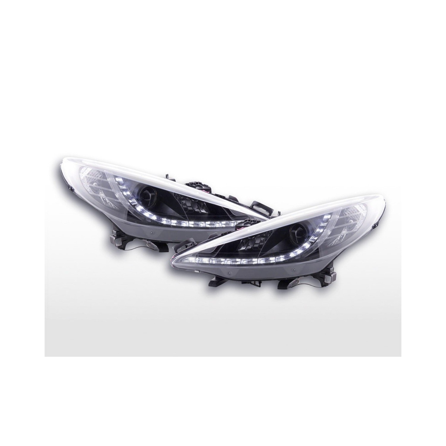 Daylight headlight LED daytime running lights Peugeot 207 06 black for right hand drive vehicles