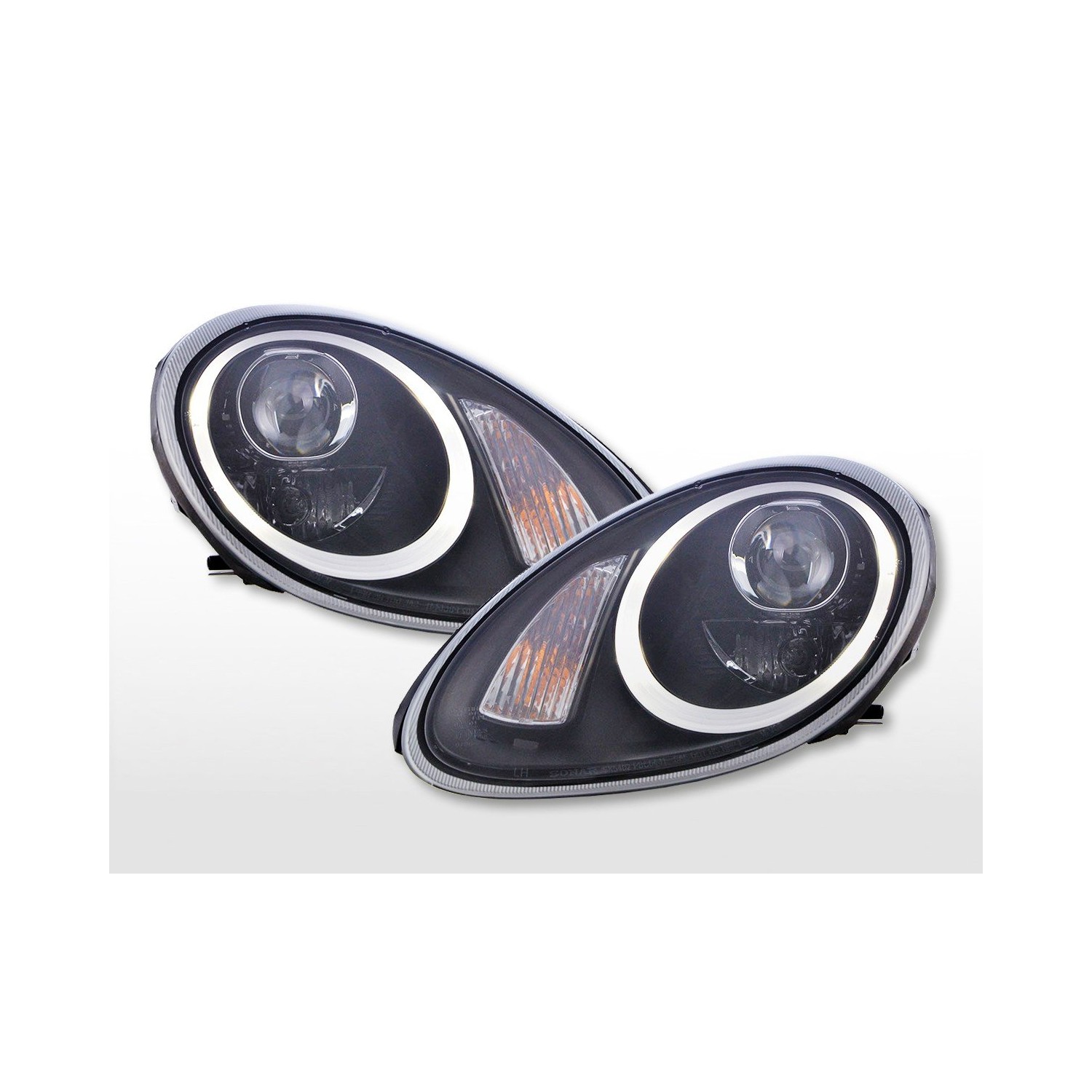 Headlight set Xenon Daylight LED DRL look Porsche Boxster 987 04 08 black