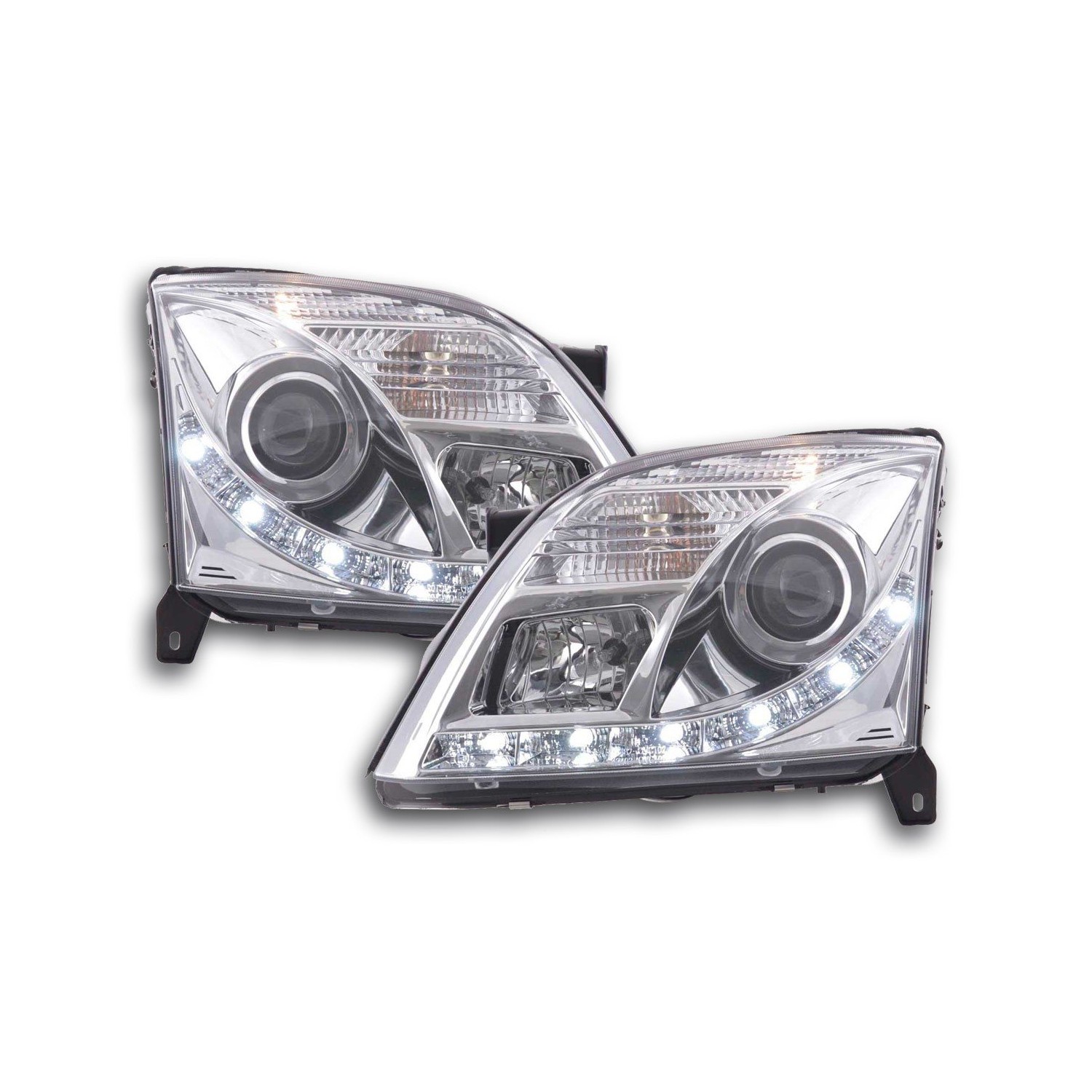 Daylight headlights LED daytime running lights Opel Vectra C 2002 2005 chrome