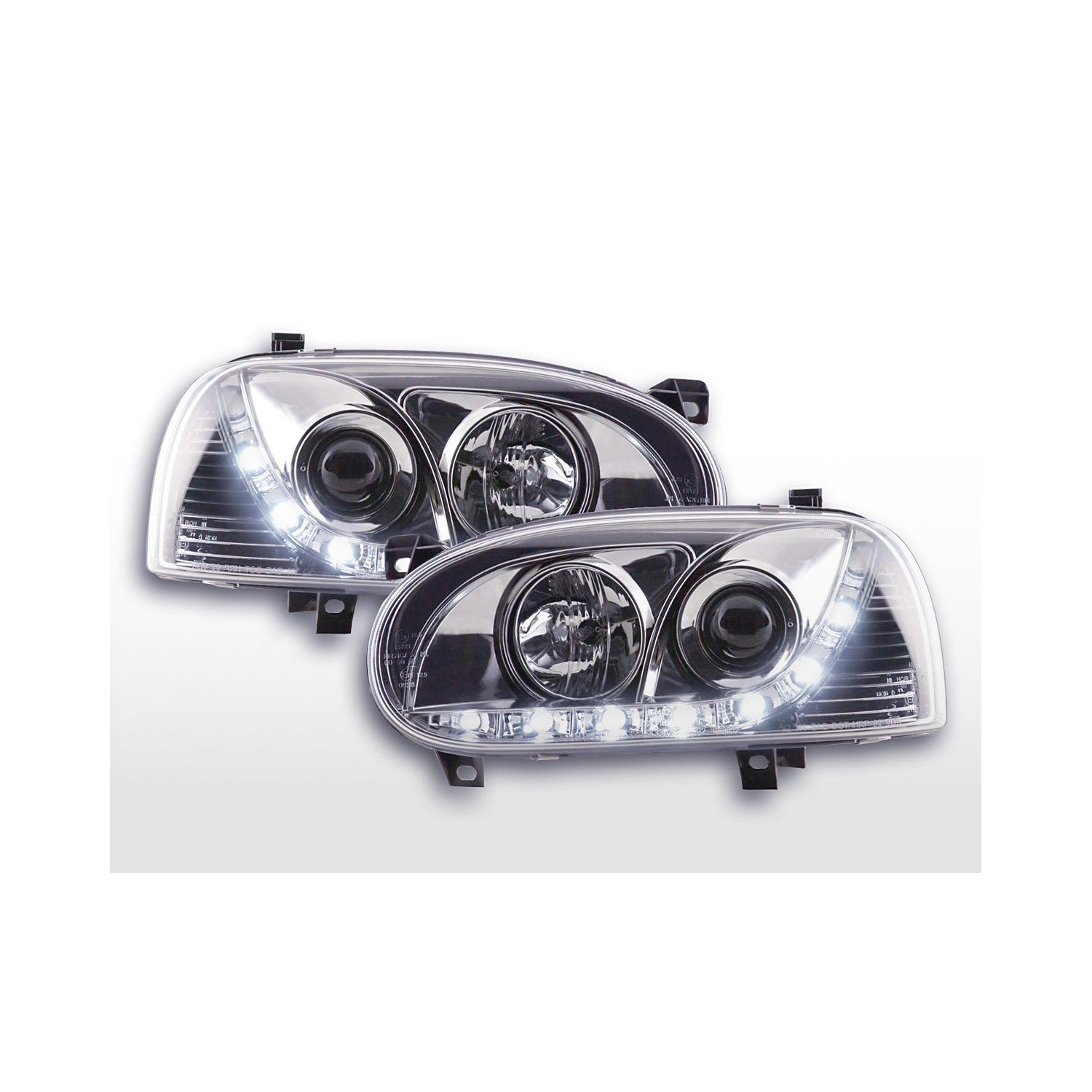 Daylight headlight LED daytime running lights VW Golf 3 91 97 chrome