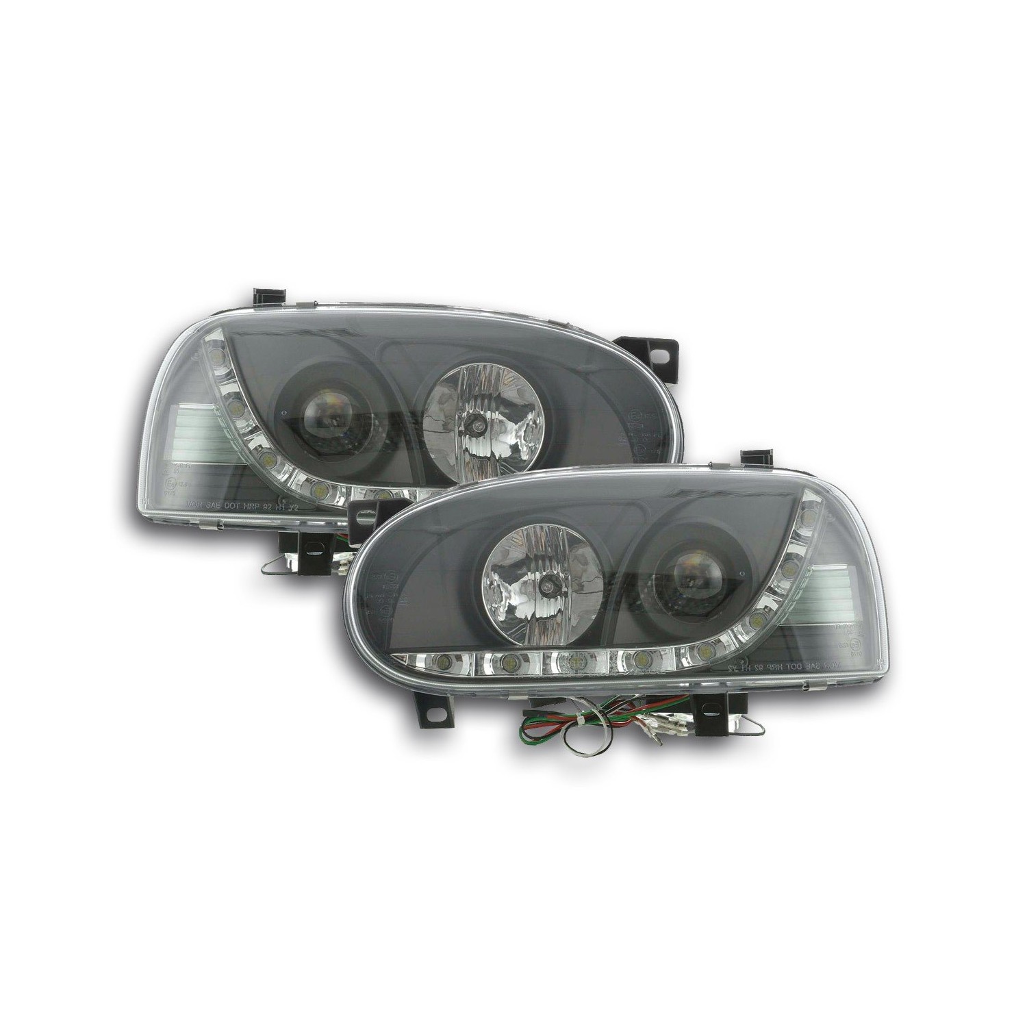 Daylight headlight LED daytime running lights VW Golf 3 91 97 black