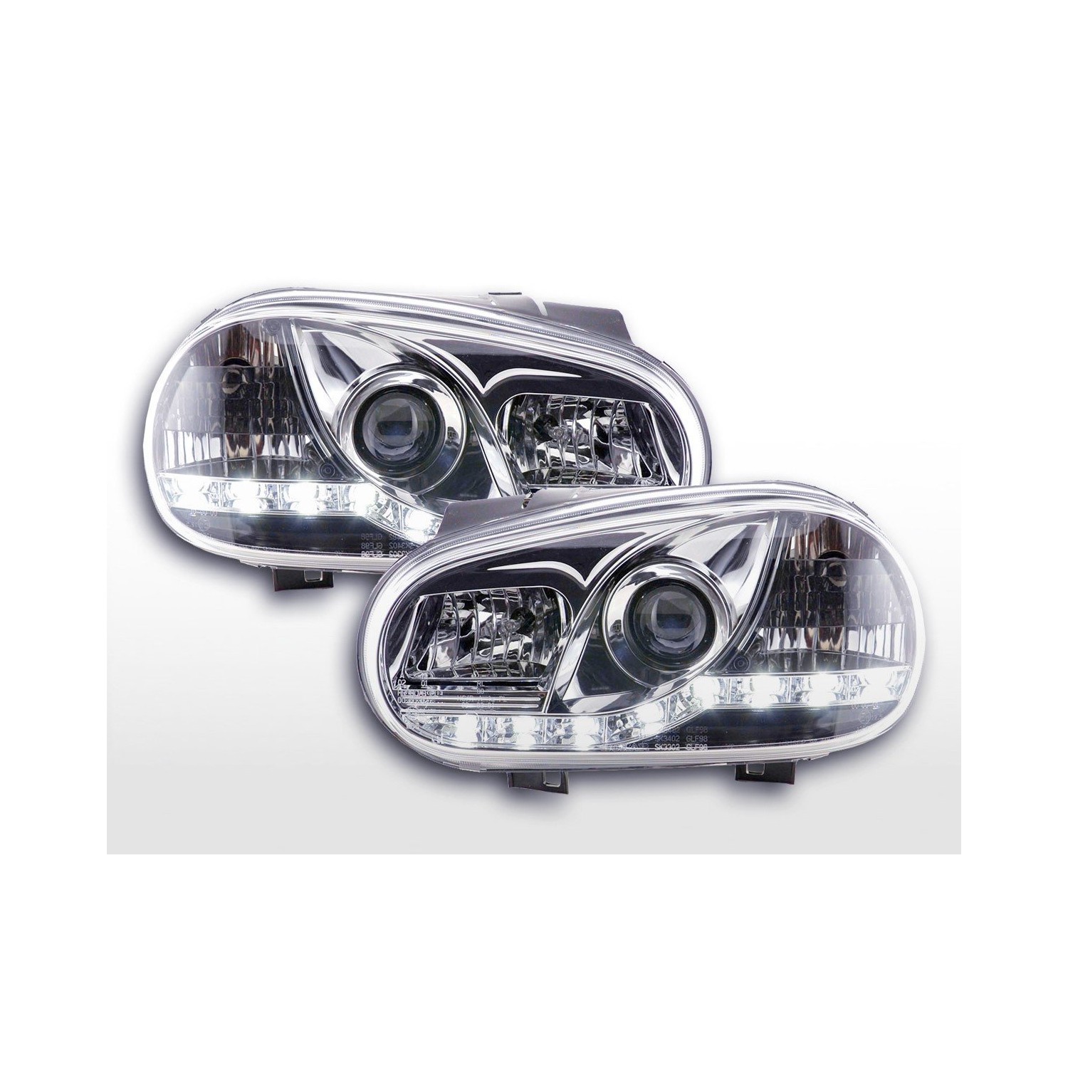 Daylight headlights LED daytime running lights VW Golf 4 97 03 chrome