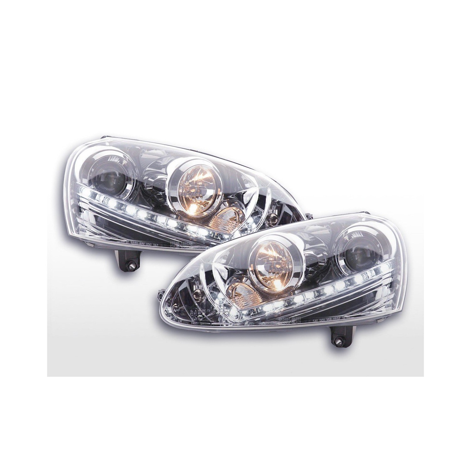 Daylight headlight LED daytime running lights VW Golf 5 03 08 chrome