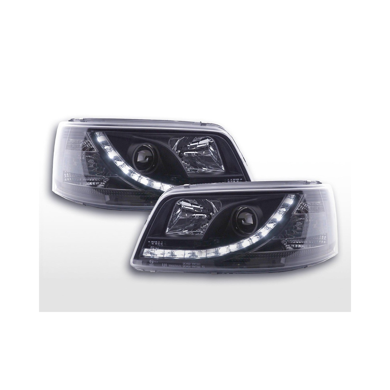 Headlights Daylight LED daytime running lights VW Bus T5 03 09 black