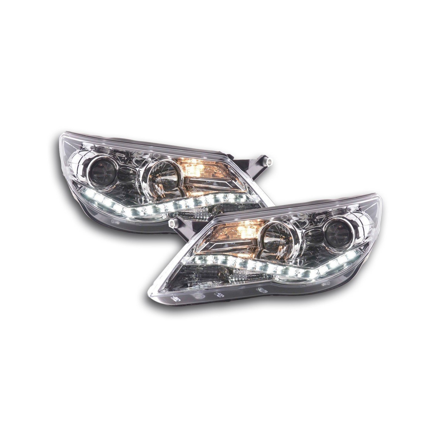 Daylight headlights LED daytime running lights VW Tiguan 07 11 chrome