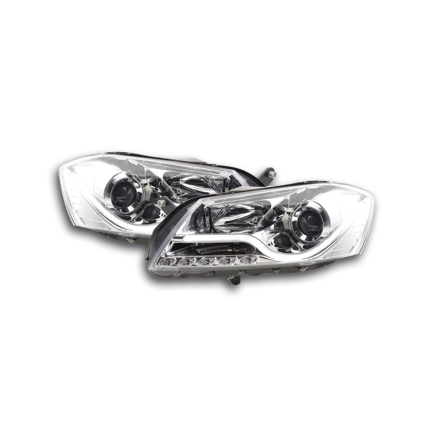 Daylight headlight LED DRL look VW Passat B7 3C 10 chrome