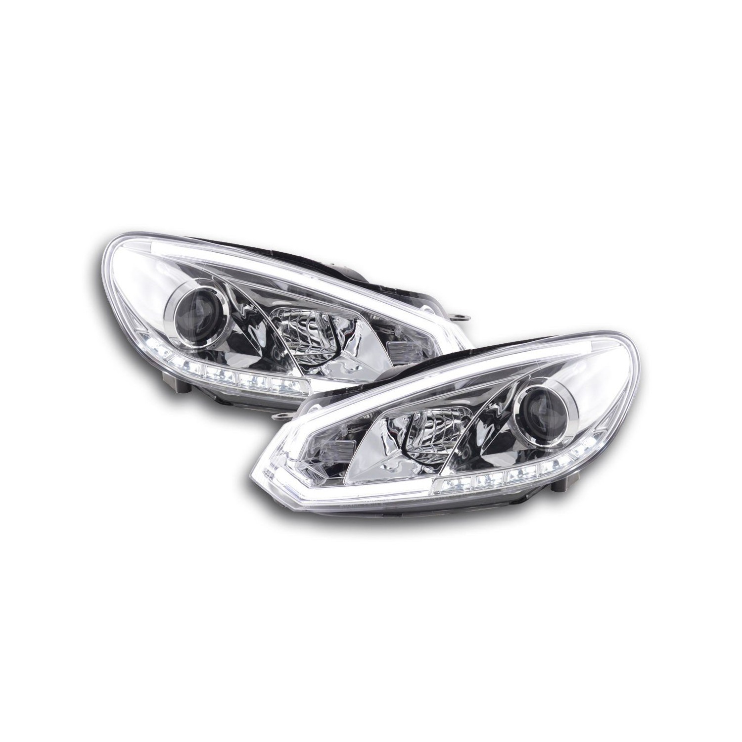 Headlights Daylight LED daytime running lights VW Golf 6 08 12 chrome