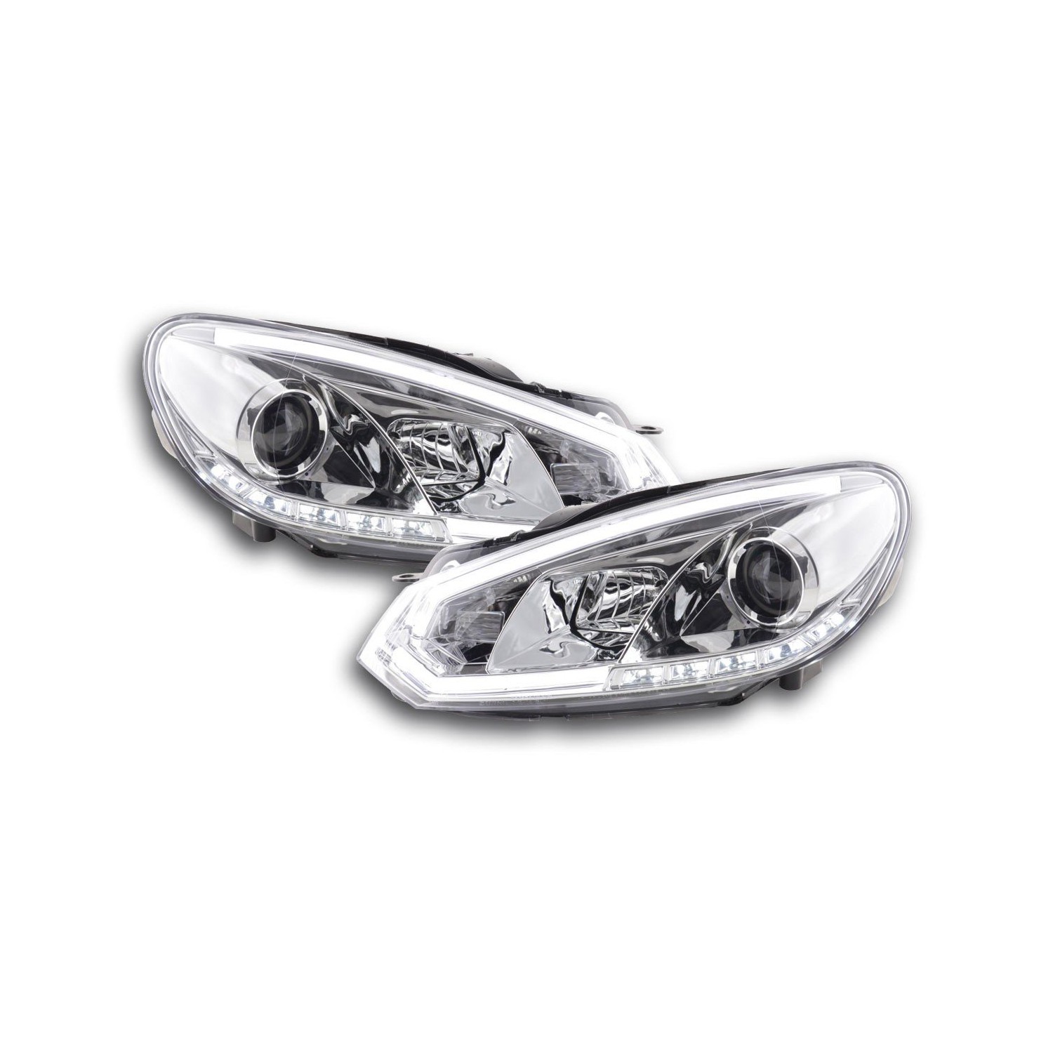 Headlights Daylight LED daytime running lights VW Golf 6 08 12 chrome