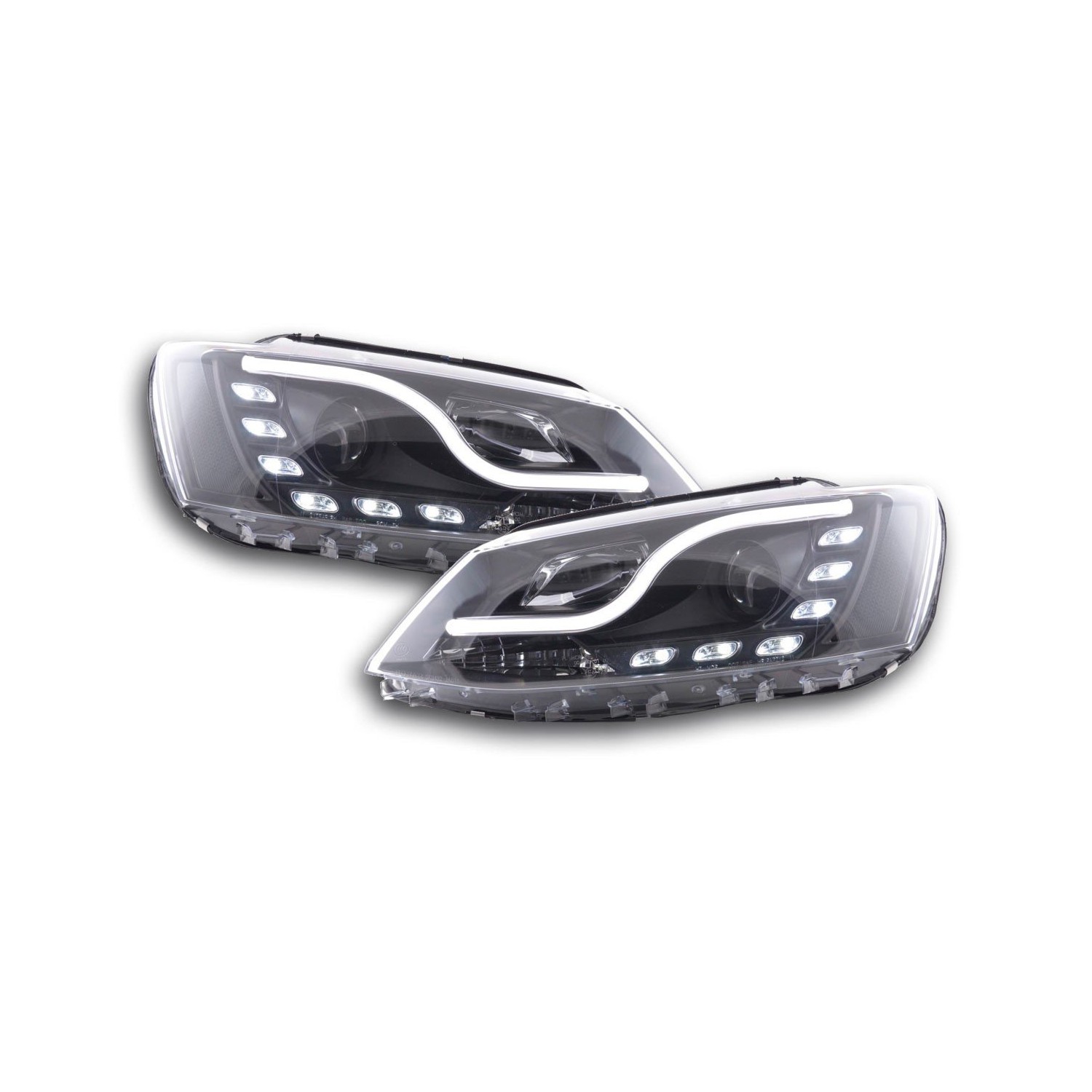 Headlight set Daylight LED daytime running lights VW Jetta 6 11 black