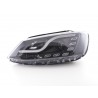 Headlight set Daylight LED daytime running lights VW Jetta 6 11 black