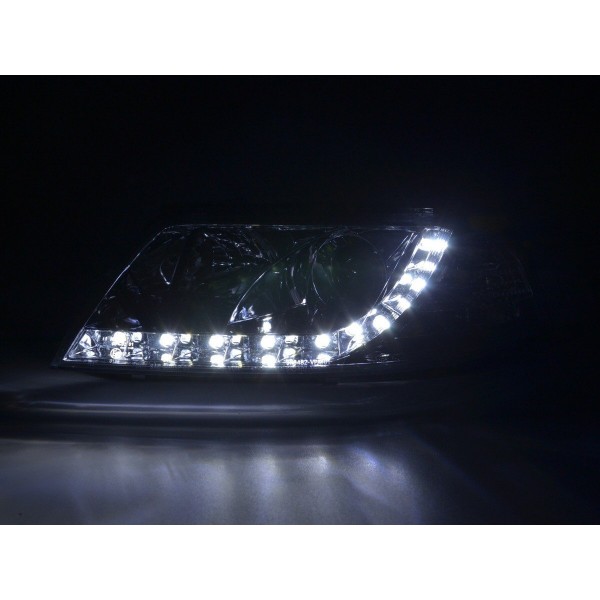 Daylight headlight LED DRL look VW Passat type 3BG 00 05 chrome for right hand drive