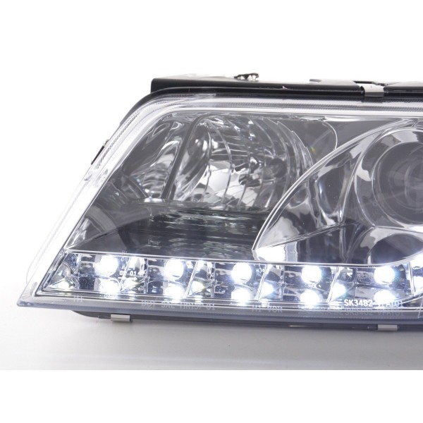 Daylight headlight LED DRL look VW Passat type 3BG 00 05 chrome for right hand drive