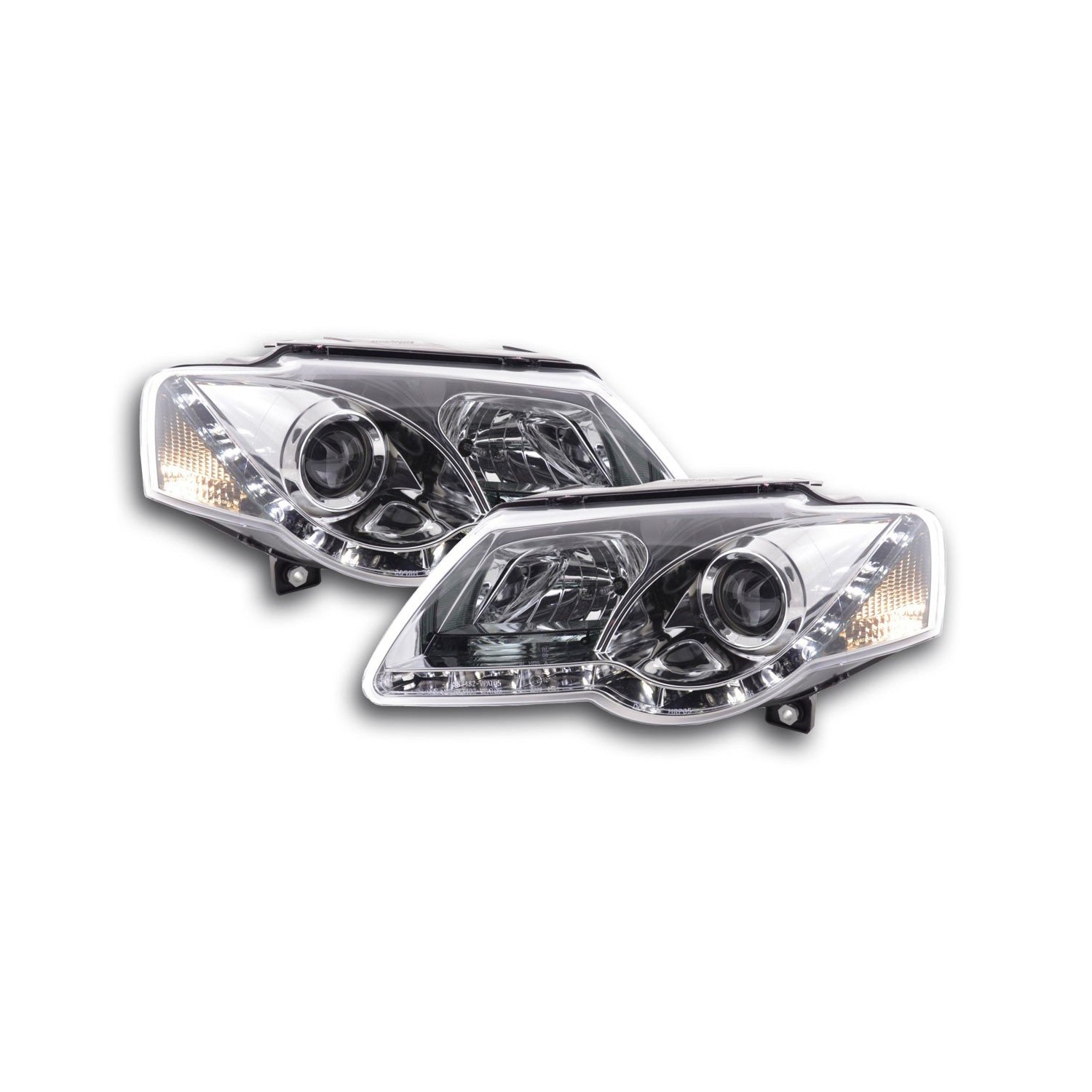 Daylight headlight LED DRL look VW Passat type 3C 05 chrome for right hand drive