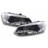 Daylight headlight LED DRL look VW Polo type 6R 2010 black for right hand drive