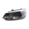 Daylight headlight LED DRL look VW Polo type 6R 2010 black for right hand drive