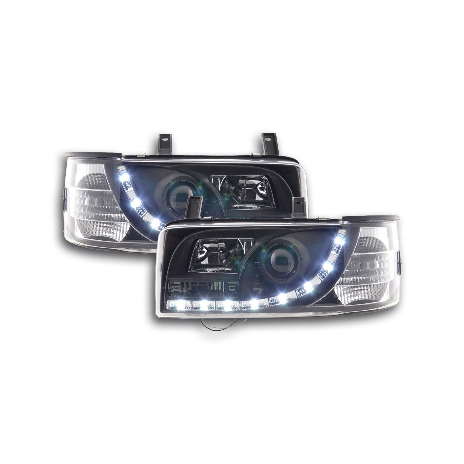 Daylight headlight LED DRL look VW bus type T4 90 96 black for right hand drive