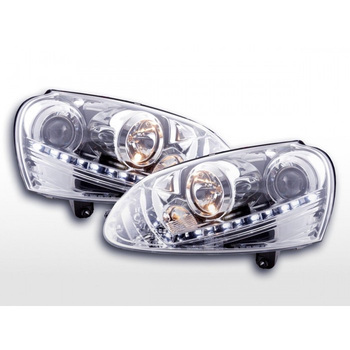Daylight headlight LED daytime running lights VW Golf 5 type 1K 03 08 chrome for right hand drive