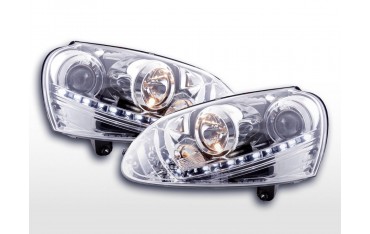 Daylight headlight LED daytime running lights VW Golf 5 type 1K 03 08 chrome for right hand drive