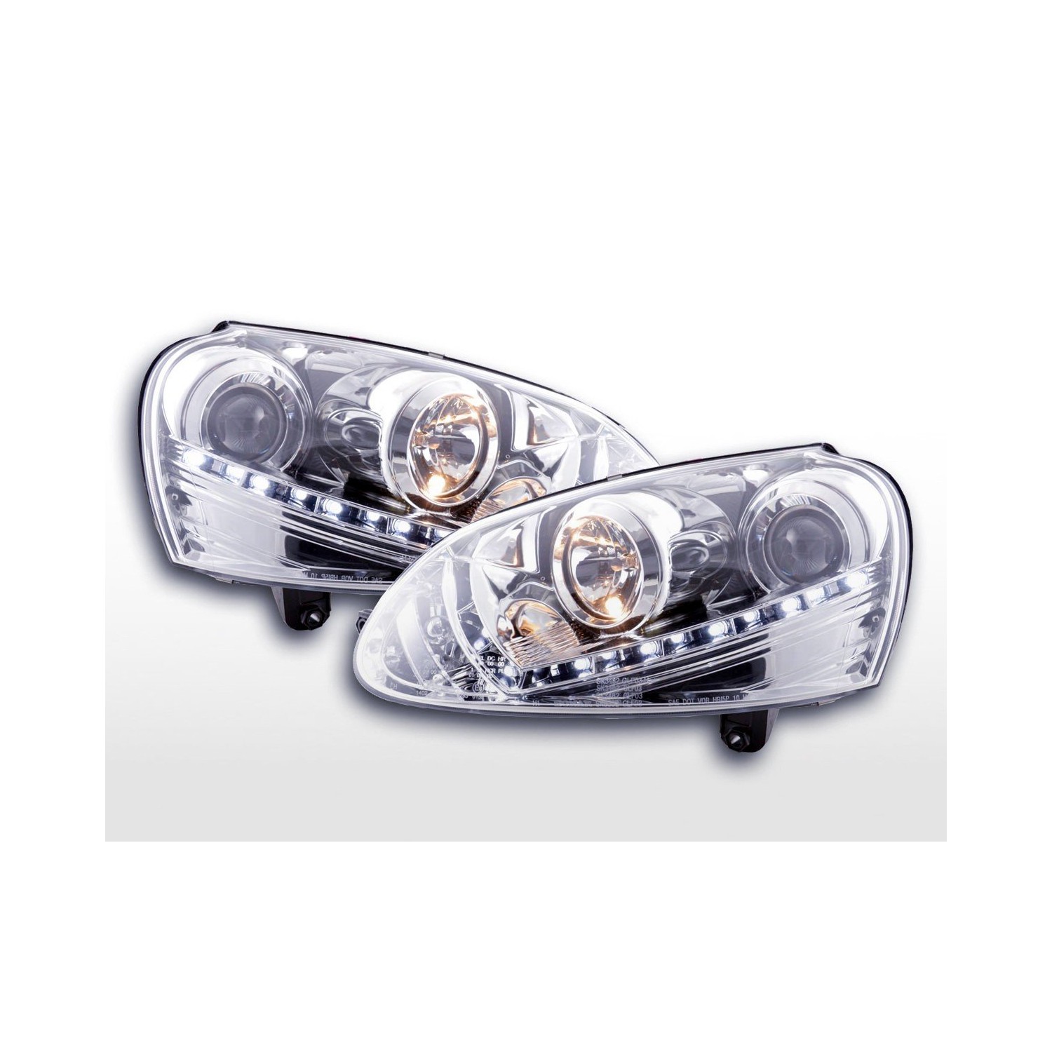 Daylight headlight LED daytime running lights VW Golf 5 type 1K 03 08 chrome for right hand drive