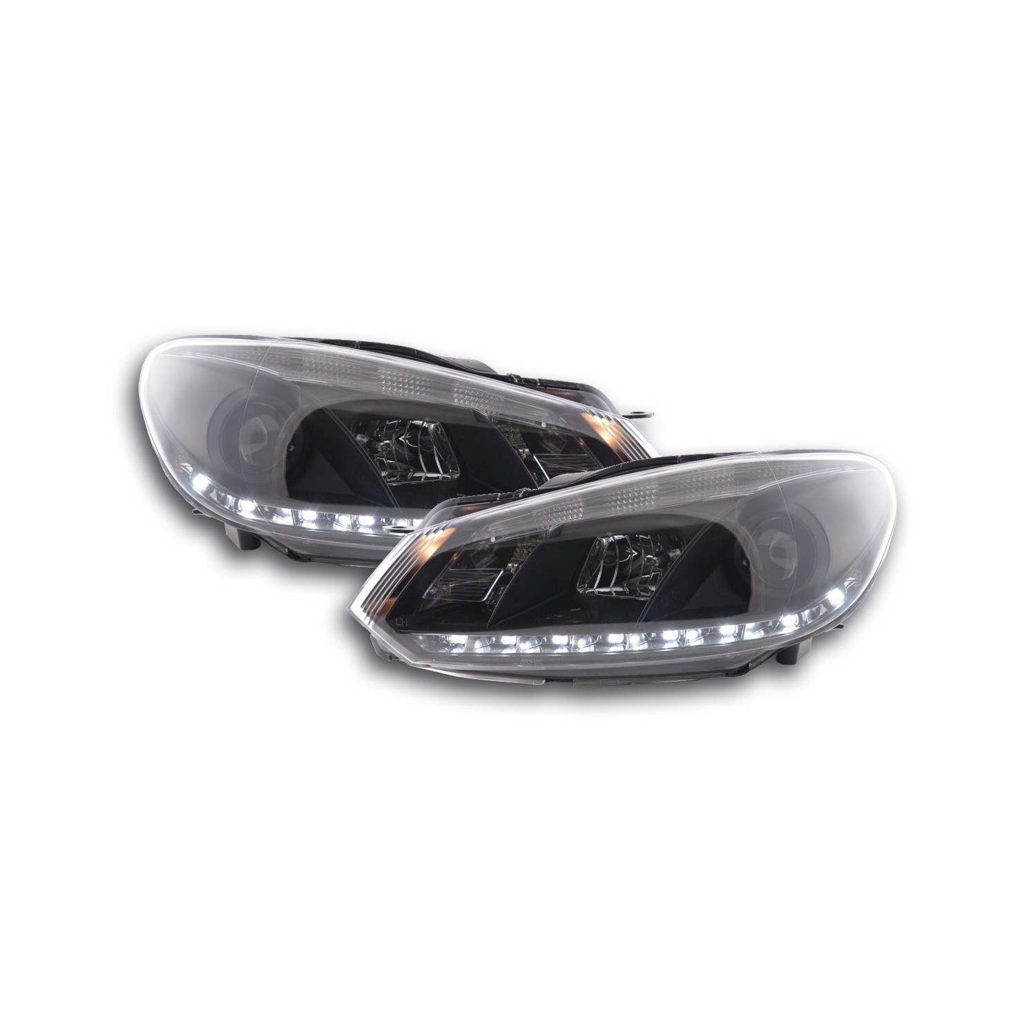 Daylight headlight LED daytime running lights VW Golf 6 type 1K 08 black for right hand drive