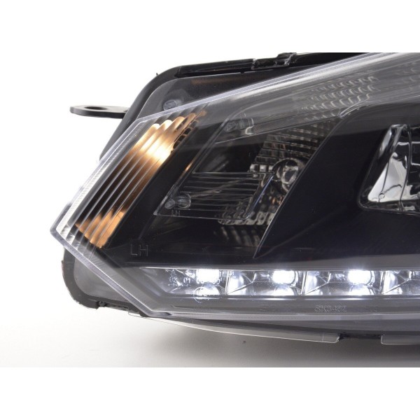 Daylight headlight LED daytime running lights VW Golf 6 type 1K 08 black for right hand drive