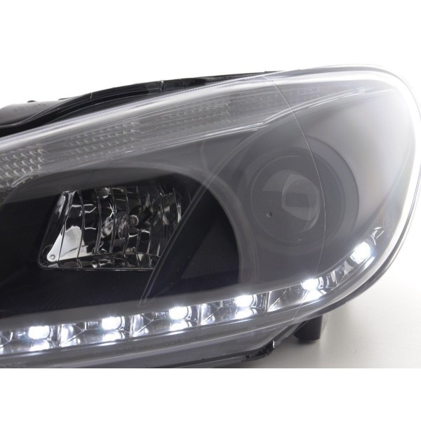Daylight headlight LED daytime running lights VW Golf 6 type 1K 08 black for right hand drive