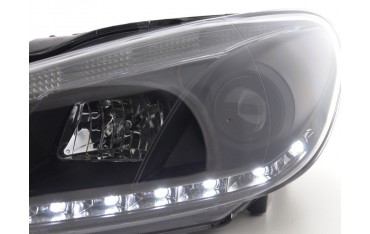 Daylight headlight LED daytime running lights VW Golf 6 type 1K 08 black for right hand drive