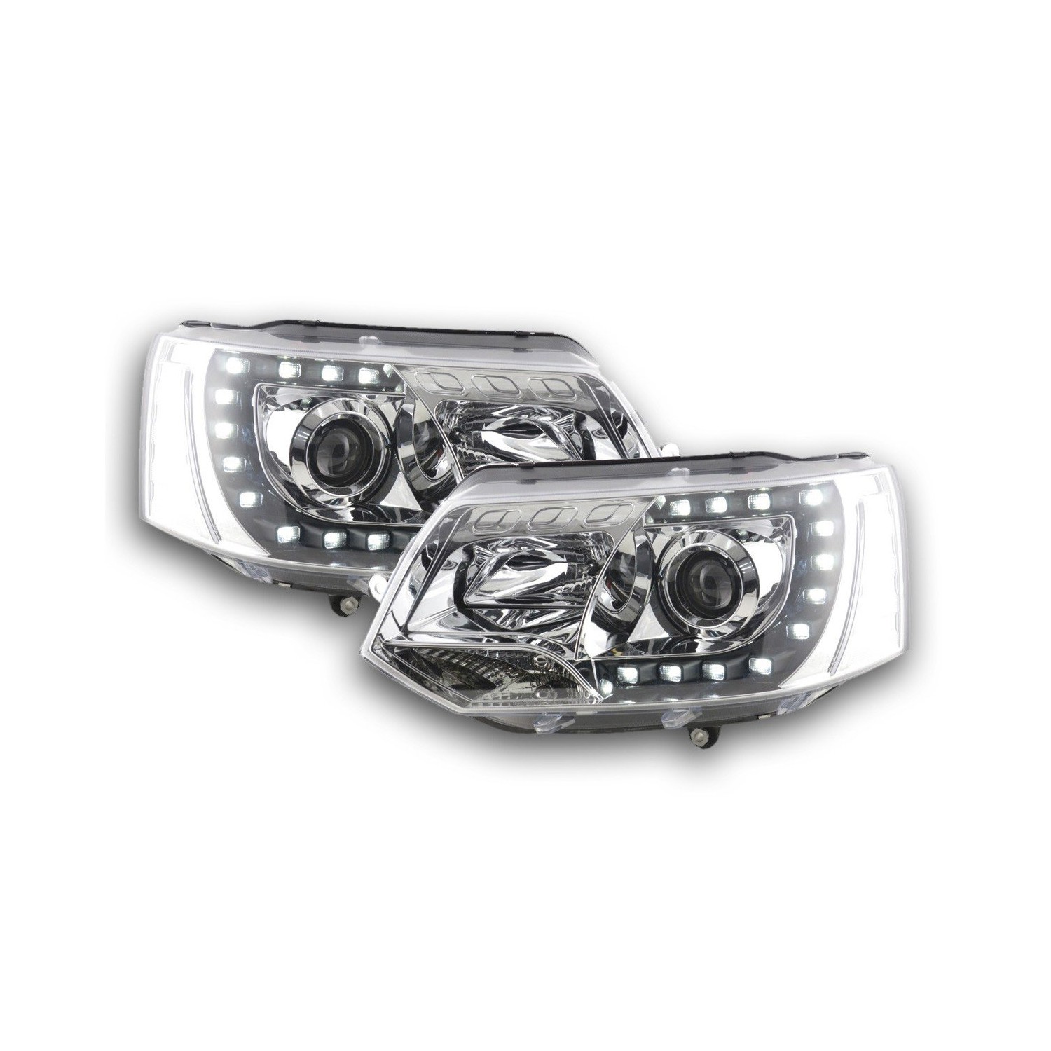 Headlights Daylight LED daytime running lights VW Bus T5 from 2009 chrome