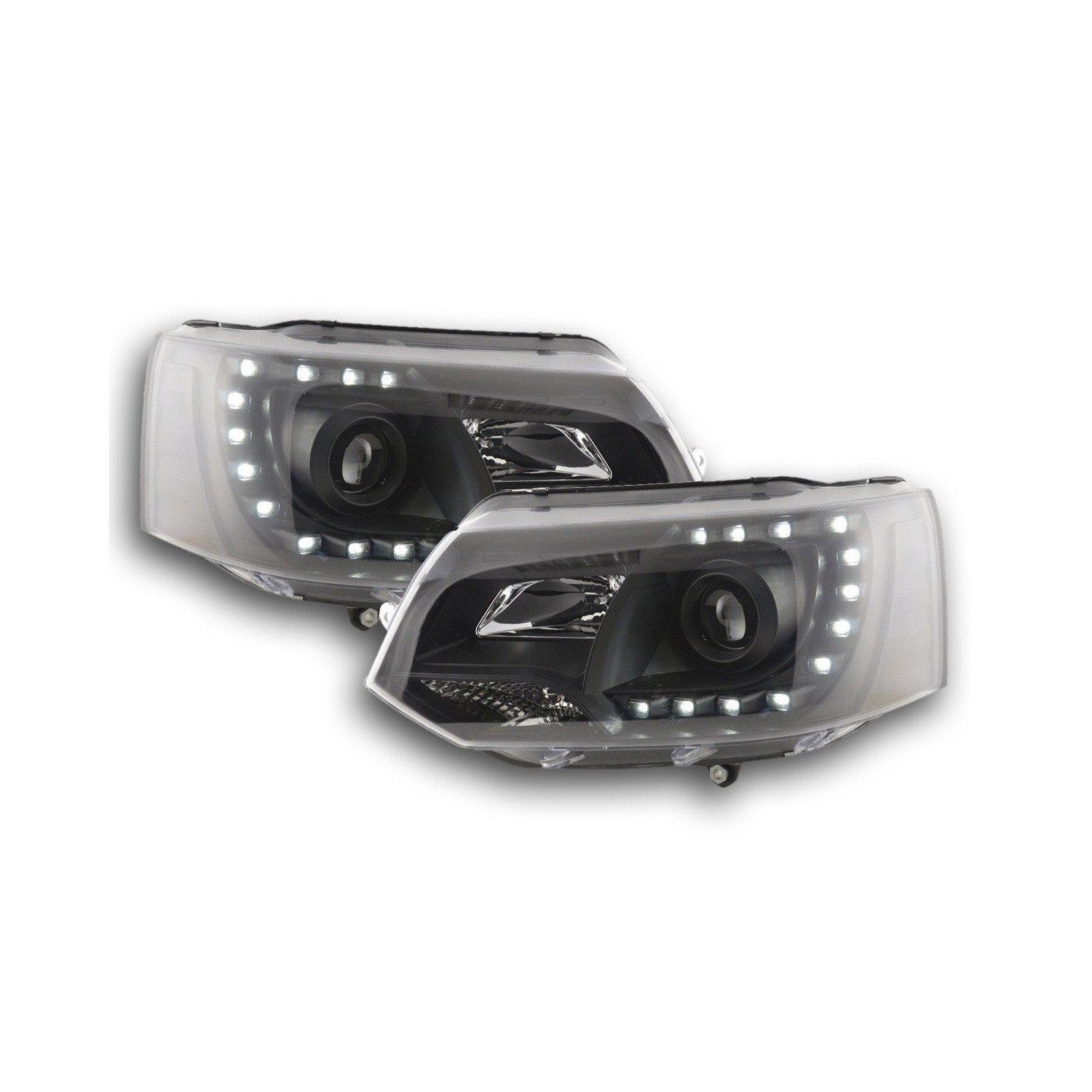 Headlight set Daylight LED daytime running lights VW Bus T5 from 2009 black