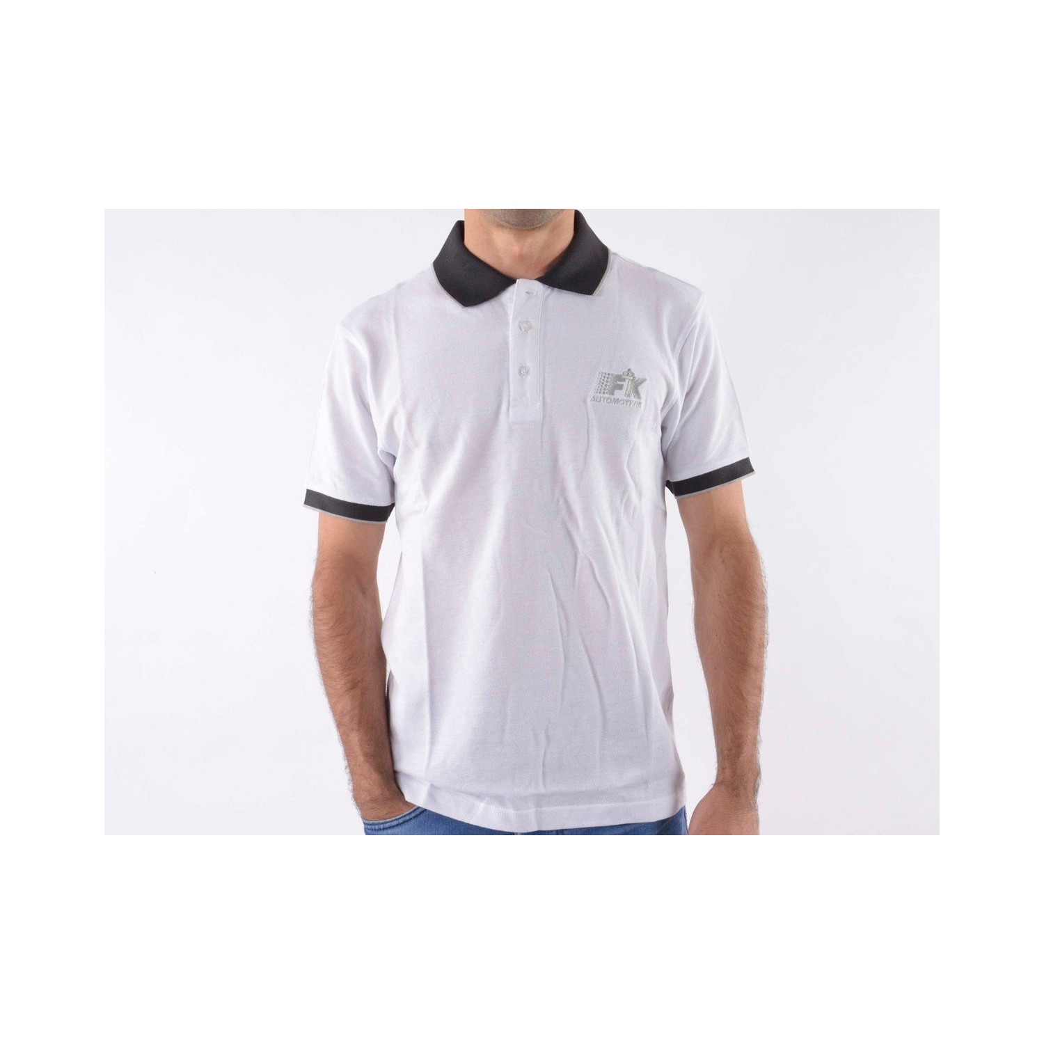 Poloshirt polo shirt top modern class design white size S