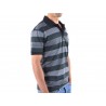 Polo shirt polo shirt top modern class design gray striped size S