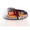 LED taillights set VW Golf 6 type 1K 2008 2012 black with LED indicators for right hand drive