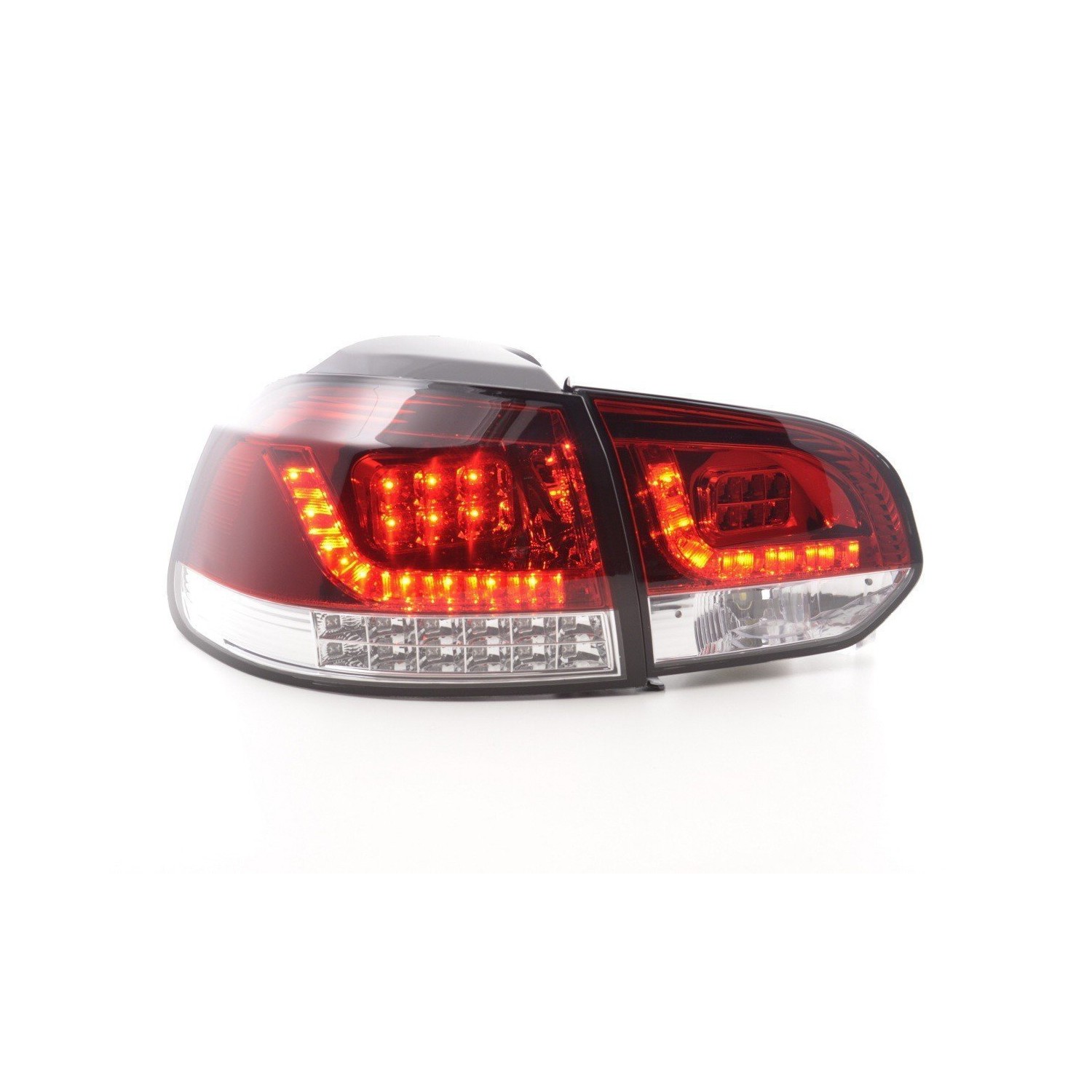 LED taillights set VW Golf 6 type 1K 2008 2012 red clear with LED indicators for right hand drive