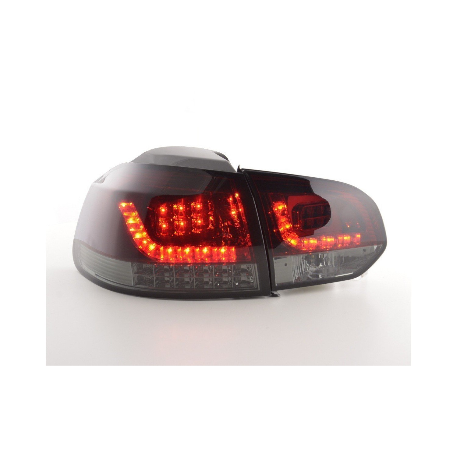 LED taillights set VW Golf 6 type 1K 2008 2012 red black with LED indicators for right hand drive