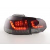 LED taillights set VW Golf 6 type 1K 2008 2012 red black with LED indicators for right hand drive