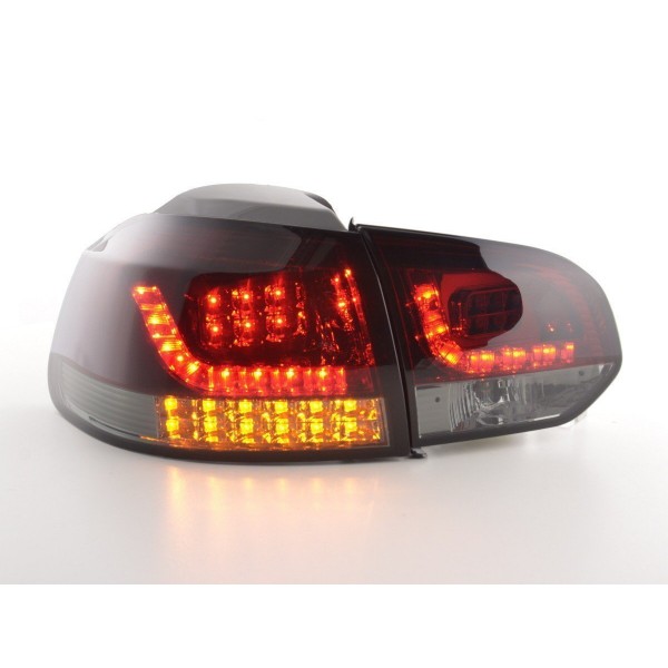 LED taillights set VW Golf 6 type 1K 2008 2012 red black with LED indicators for right hand drive