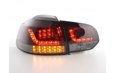 LED taillights set VW Golf 6 type 1K 2008 2012 red black with LED indicators for right hand drive