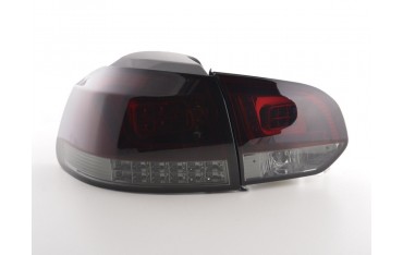 LED taillights set VW Golf 6 type 1K 2008 2012 red black with LED indicators for right hand drive