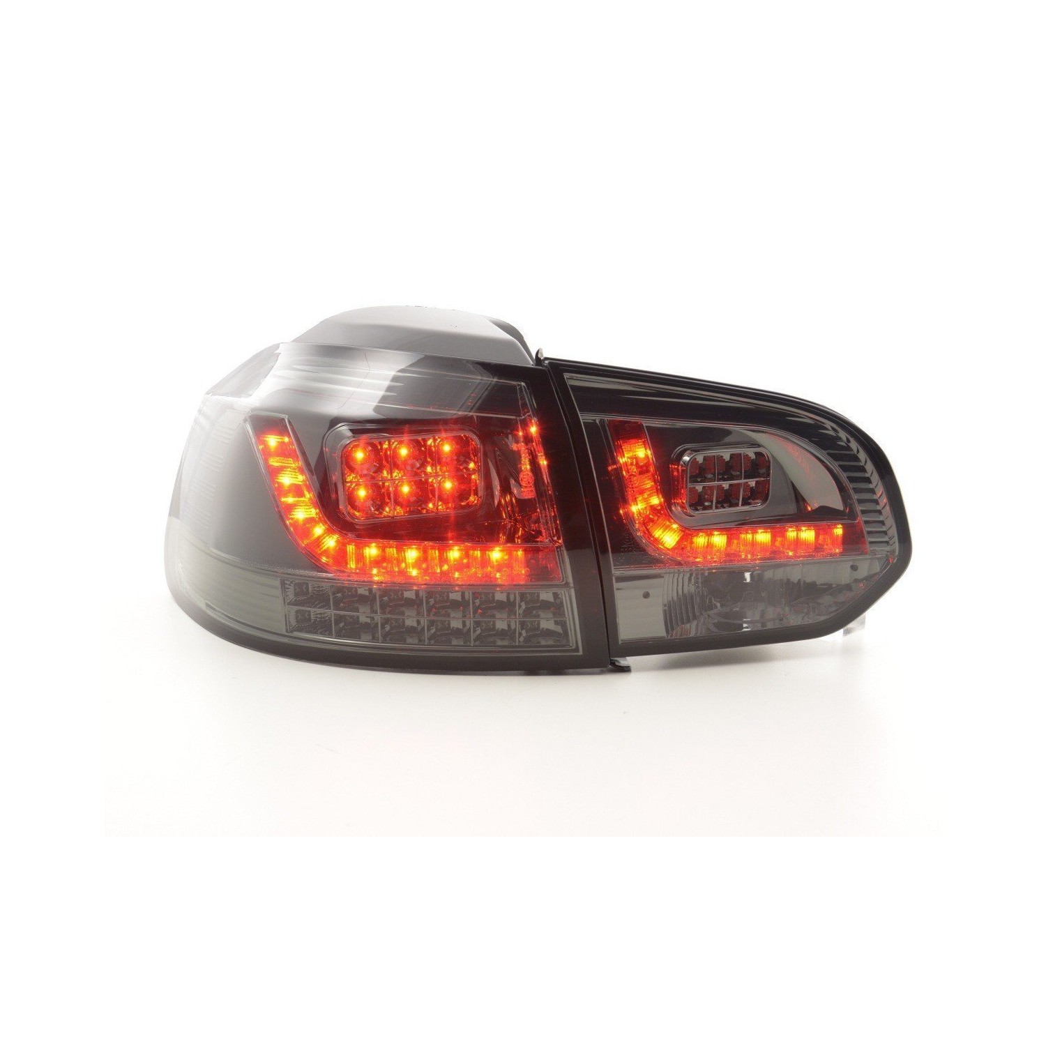 LED taillights set VW Golf 6 type 1K 2008 2012 black with LED indicators for right hand drive