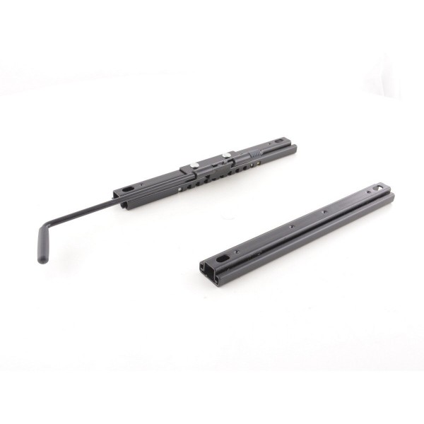 Universal rails for sports seats with adjusting lever