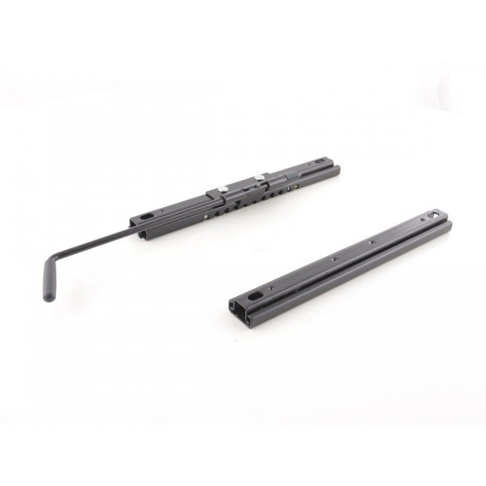 Universal rails for sports seats with adjusting lever