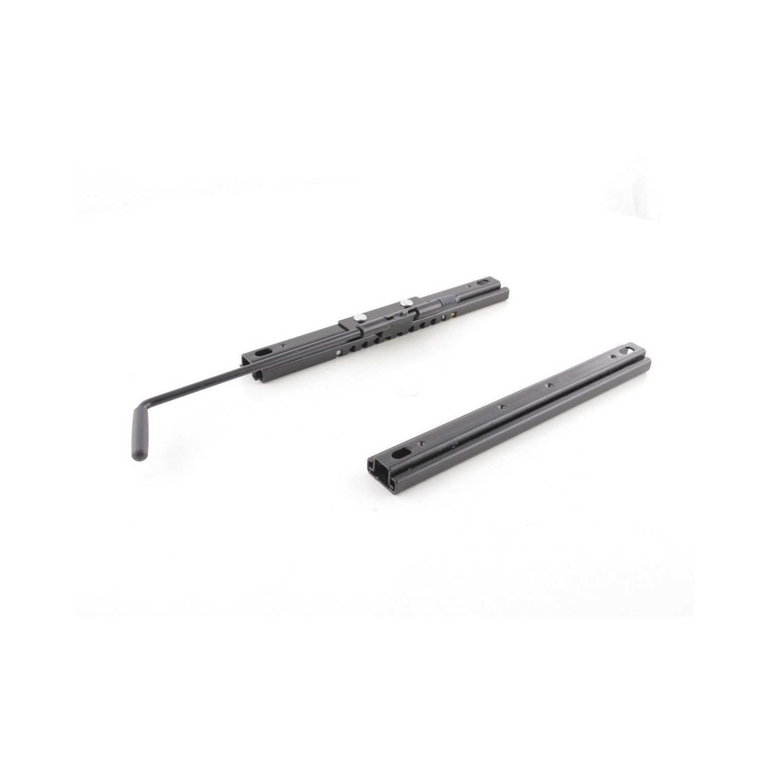 Universal rails for sports seats with adjusting lever