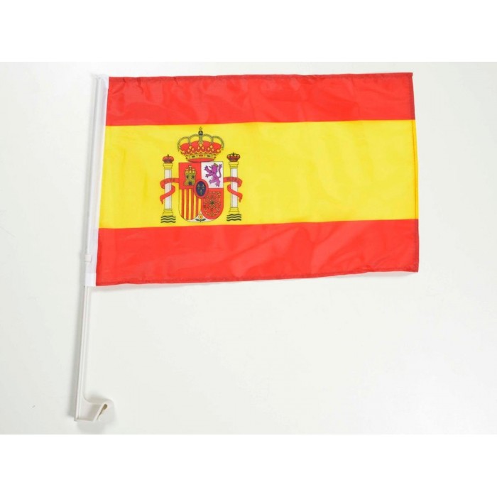 Car flag Car flag Spain flag with bracket for side window 30x45cm